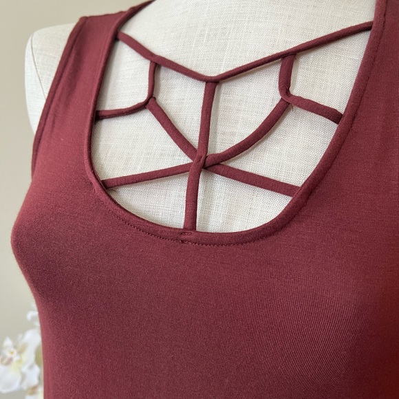 NWT Maurices Small Tank w/ Strap Neckline Small Boho Gypsy Rust Burnt Orange - Picture 4 of 8